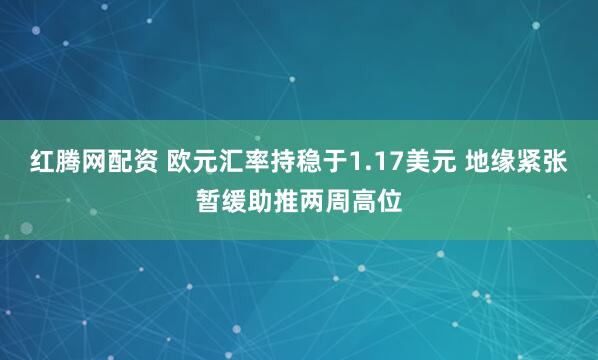 红腾网配资 欧元汇率持稳于1.17美元 地缘紧张暂缓助推两周高位